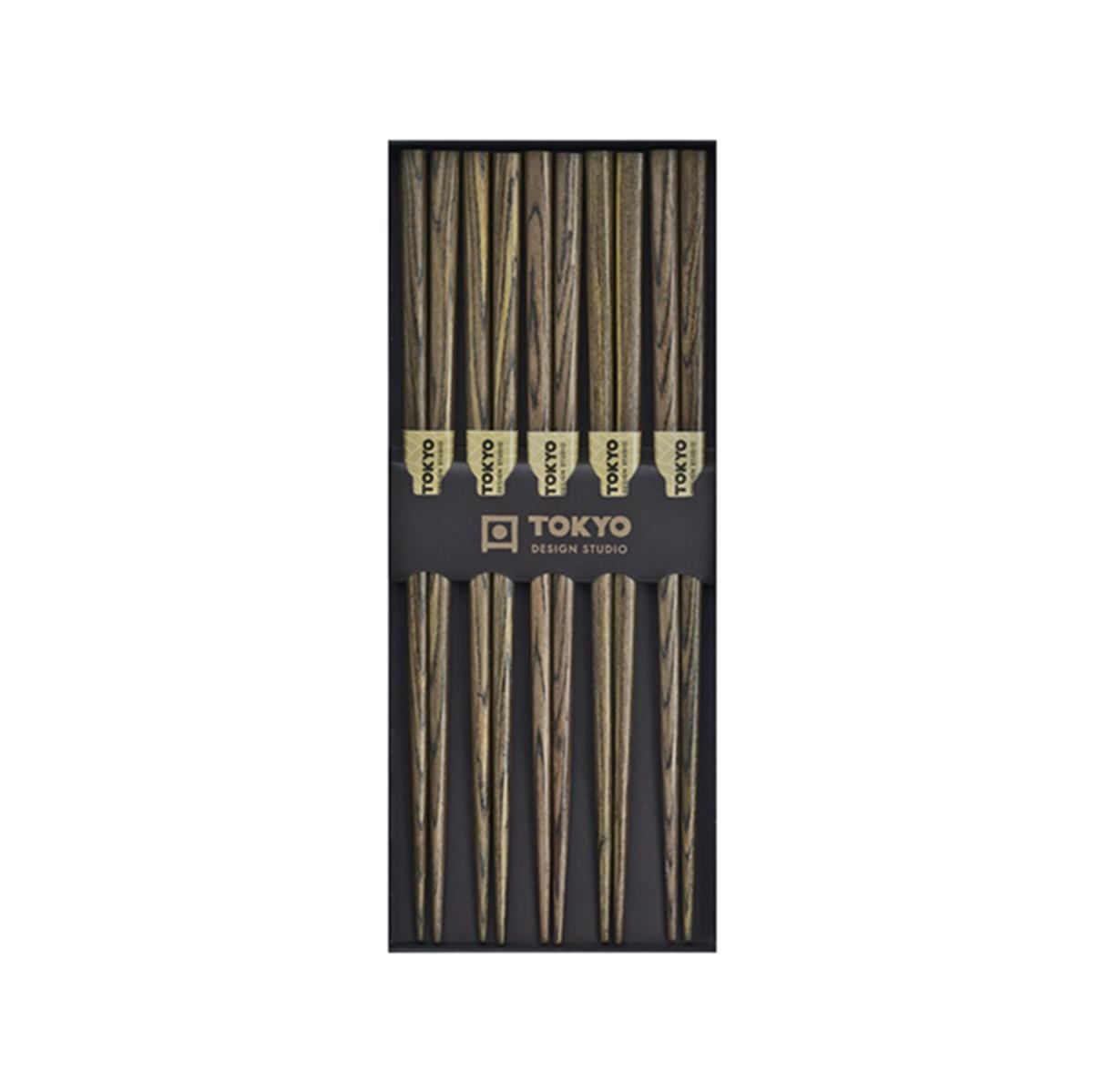 TOKYO DESIGN Essstäbchen Set Dunkelholz - 5 Paar