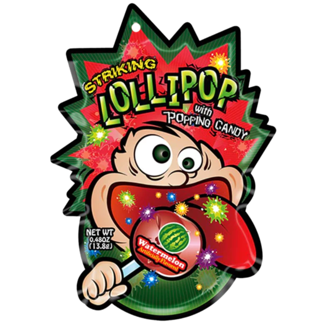 STRIKING Lollipop mit Knallbonbon Wassermelone 13,8g