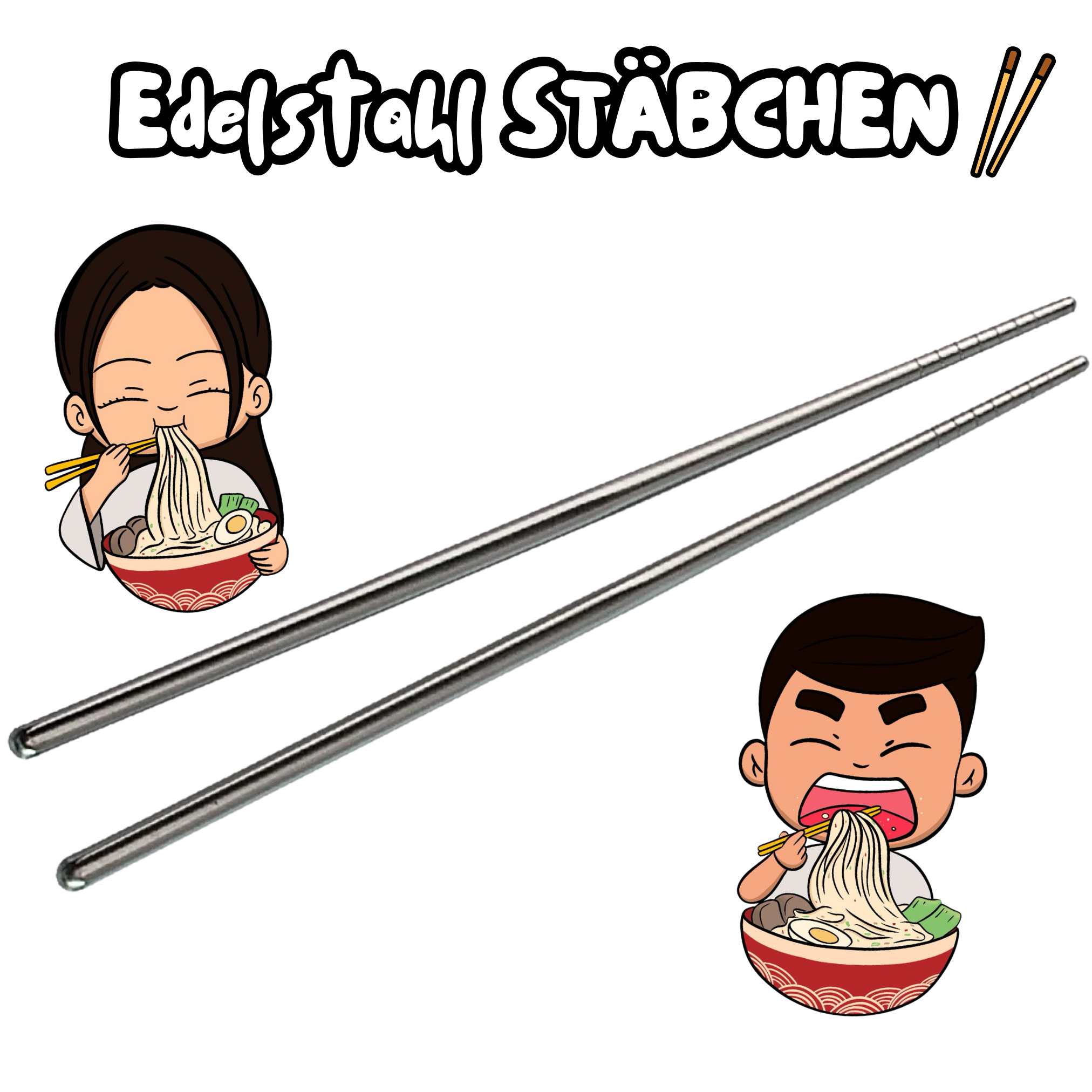 Essstäbchen aus Edelstahl Korea Style 24cm