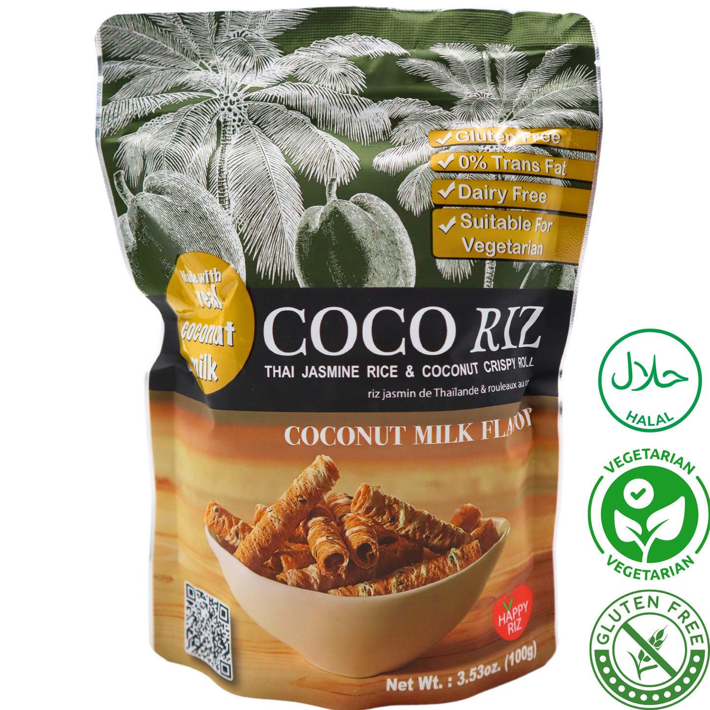 Coco Riz Coconut Crispy Rolls - Kokosnussmilch Geschmack 100g
