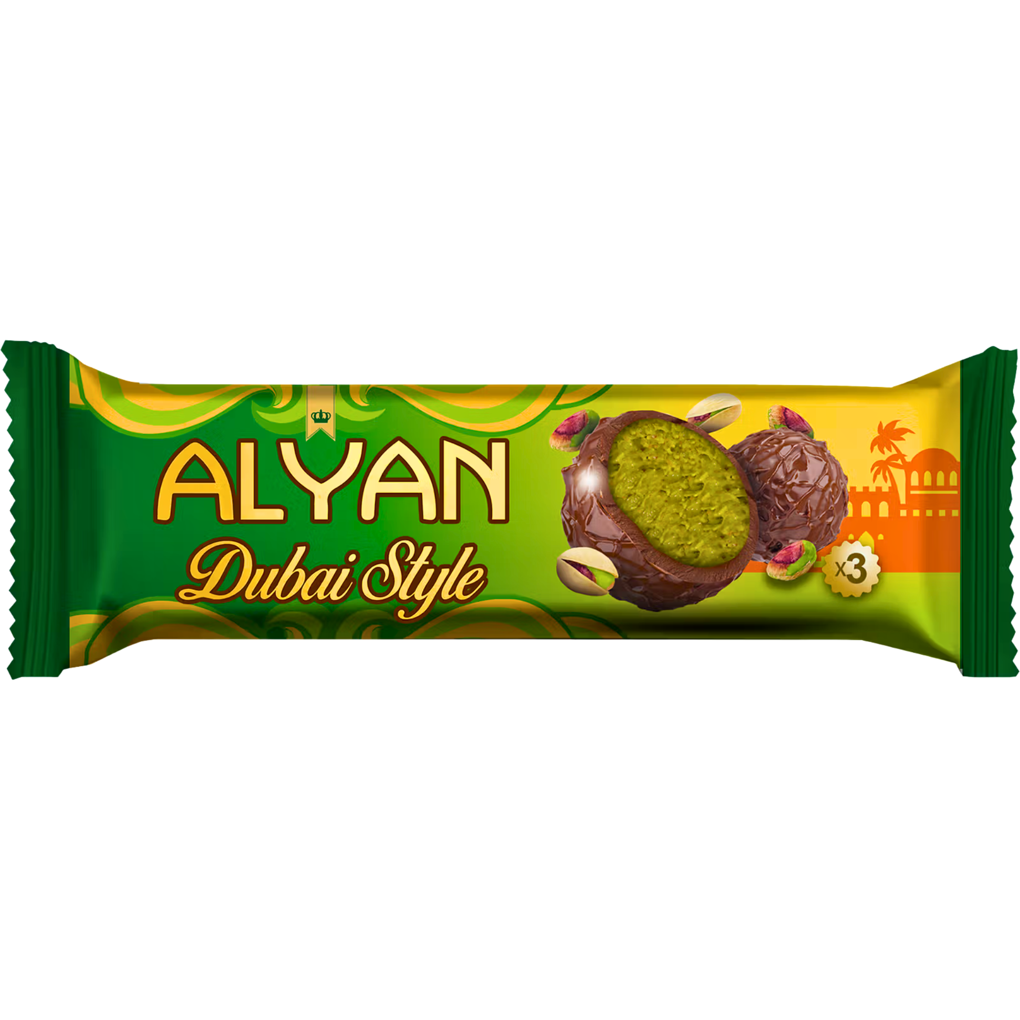 Alyan Dubai Style Truffino Milchschokolade mit Pistazien-Knafeh-Füllung 39g
