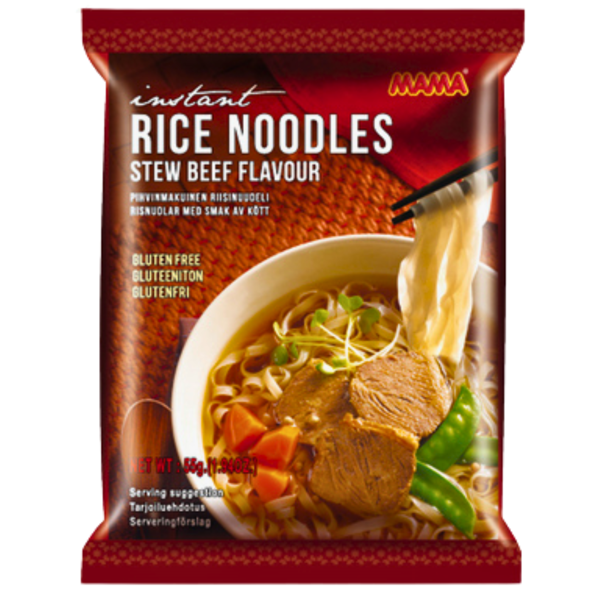 Mama Instant Nudelsuppe Reisnudeln Rindfleisch Geschmack 55g