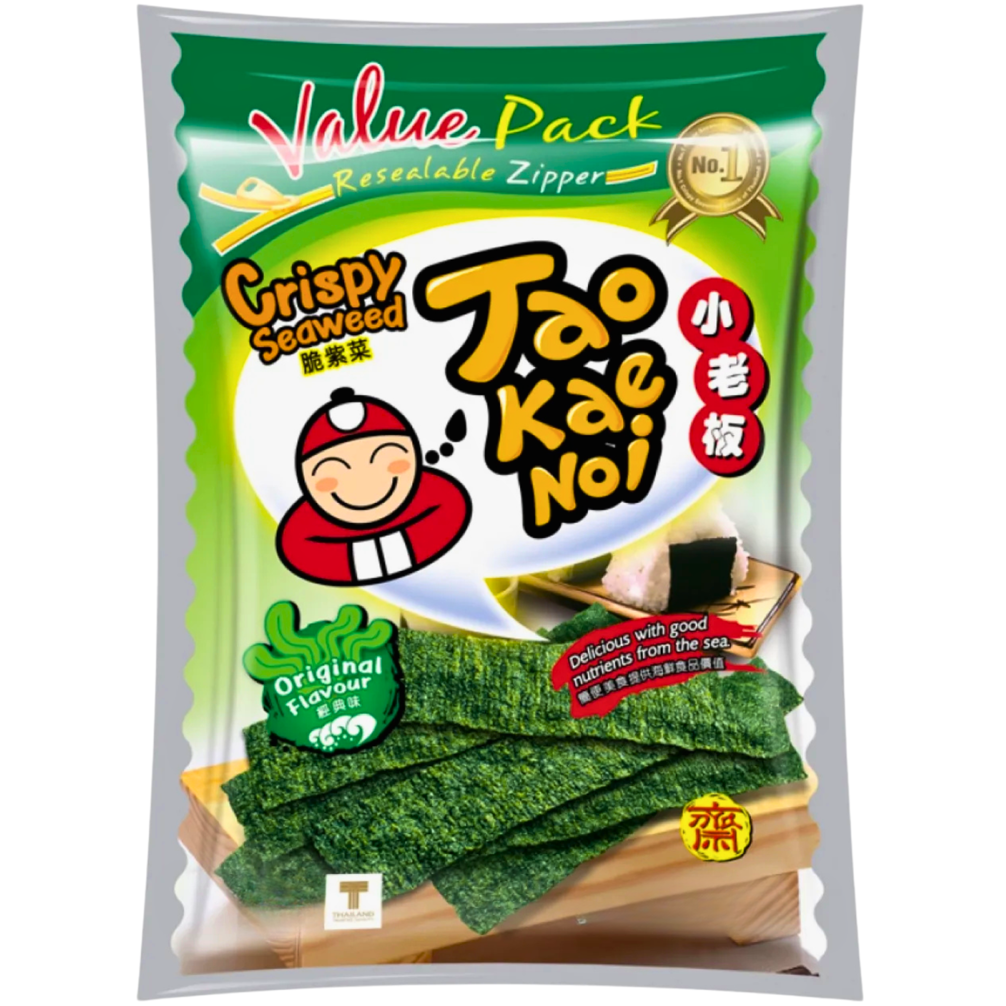 Tao Kae Noi Knuspriger Nori Algen Snack Original Geschmack 32g