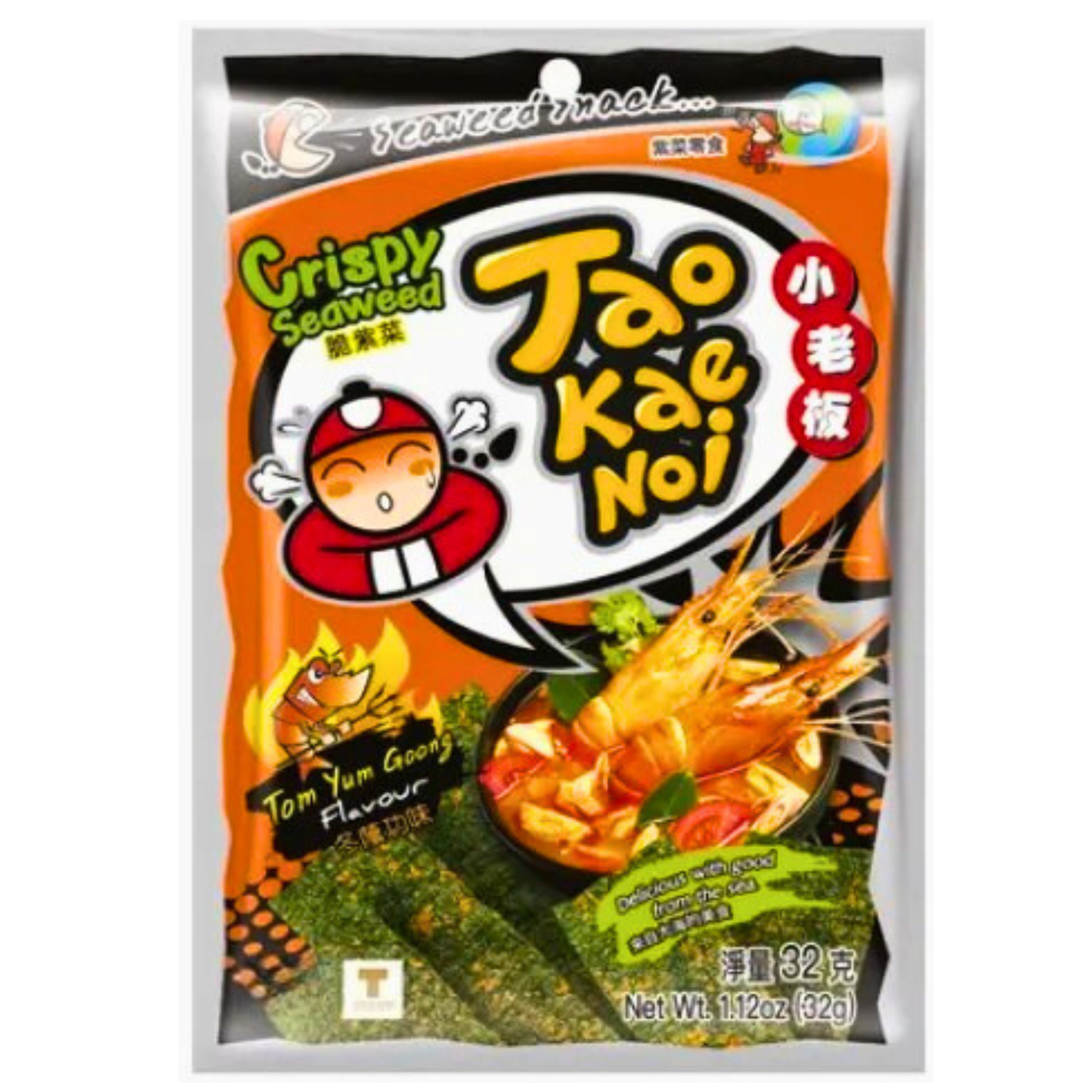 Tao Kae Noi Knuspriger Nori Algen Snack Tom Yum Goong 32g
