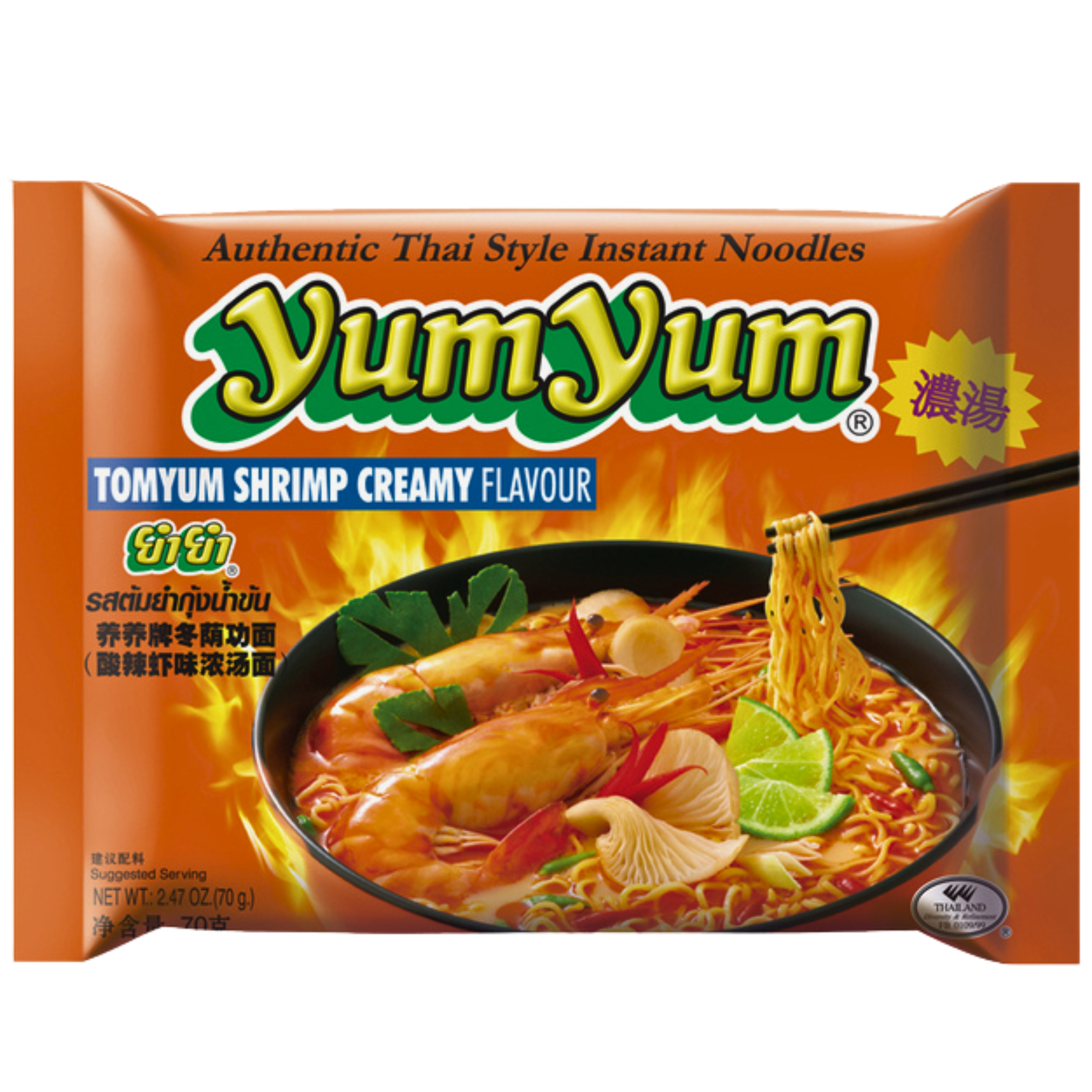 YumYum Instant Nudeln Tom Yum Creamy Shrimp Geschmack 70g