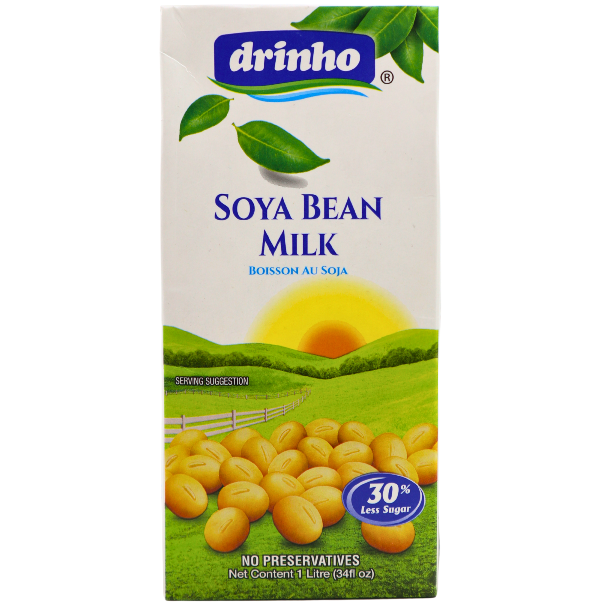 DRINHO Sojagetränk 30% weniger Zucker 1l