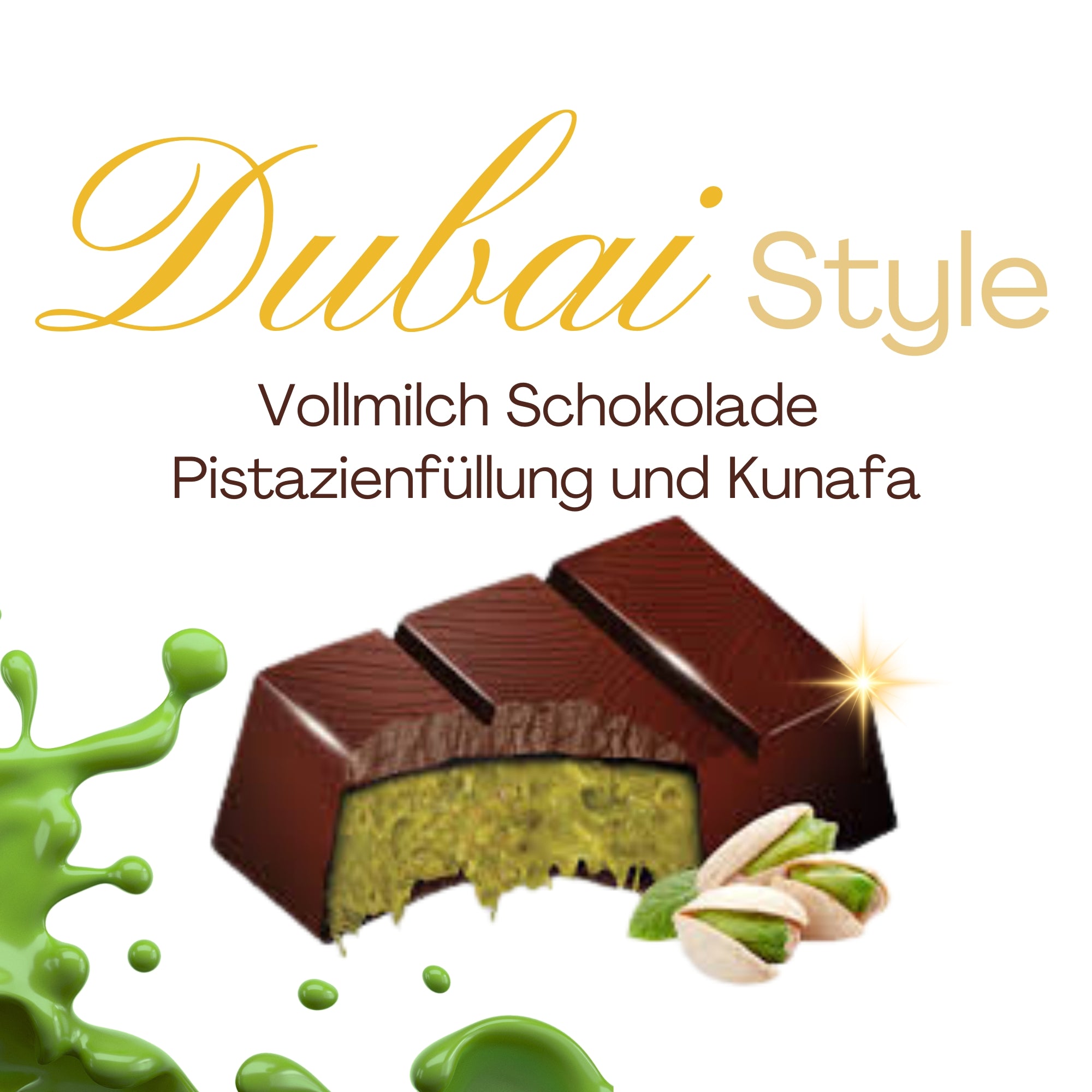 Alyan Dubai Schokolade mit Pistazienfüllung und Kunafa 100g
