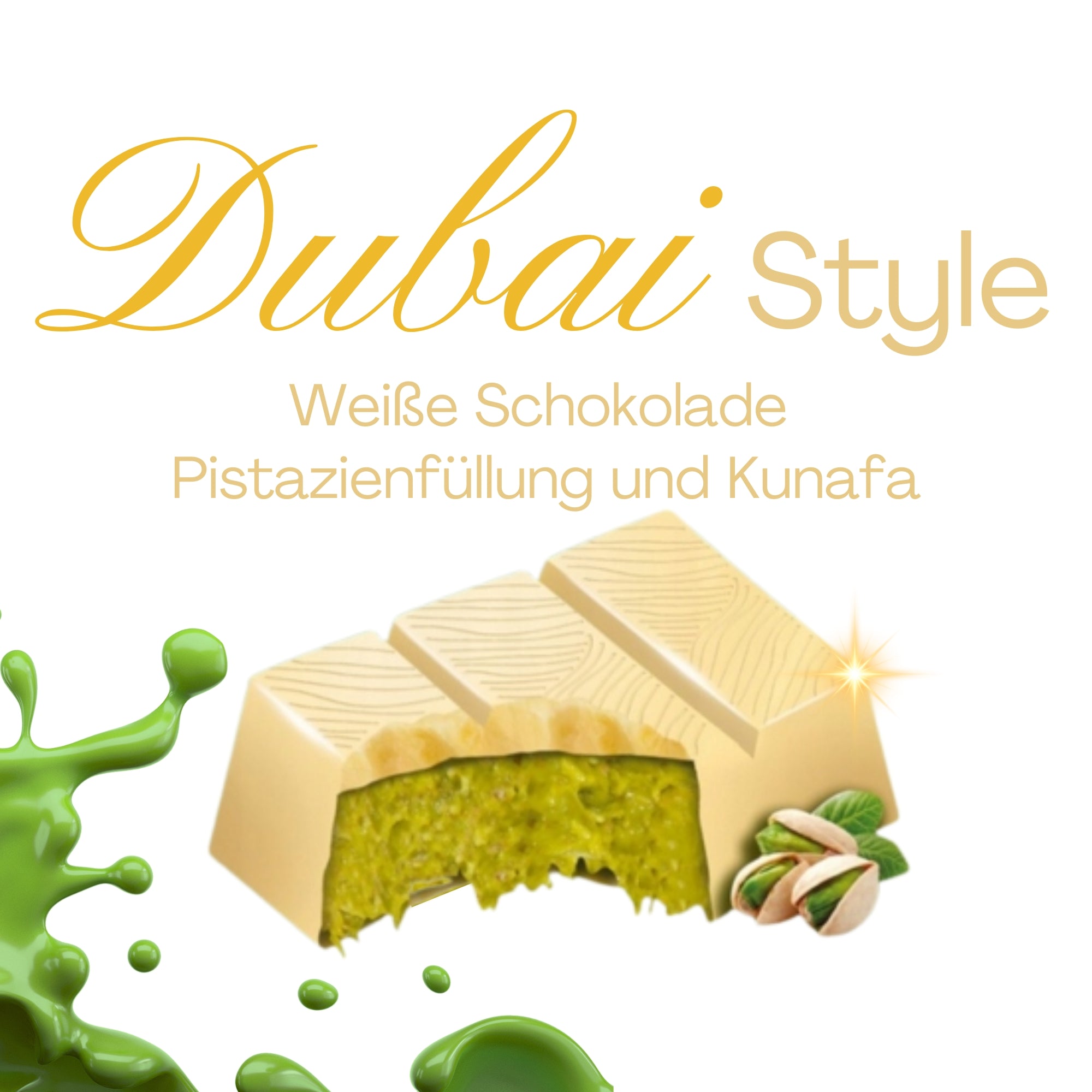 Alyan Dubai weiße Schokolade mit Pistazienfüllung und Kunafa 100g
