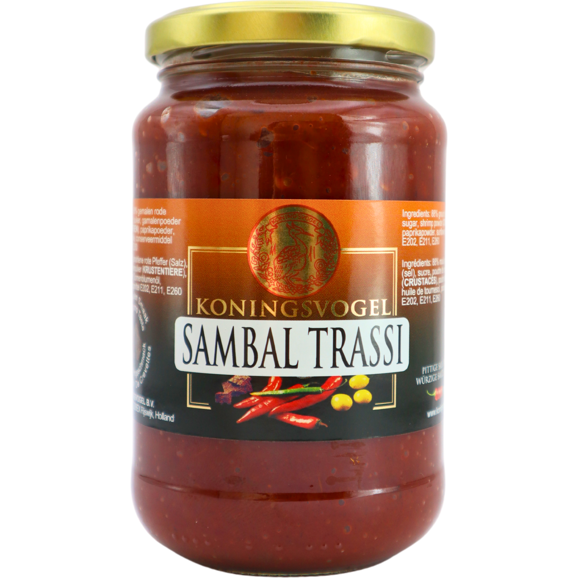 KONINGSVOGEL Sambal Trassi Würzige Chili Paste Garnelengeschmack 375g