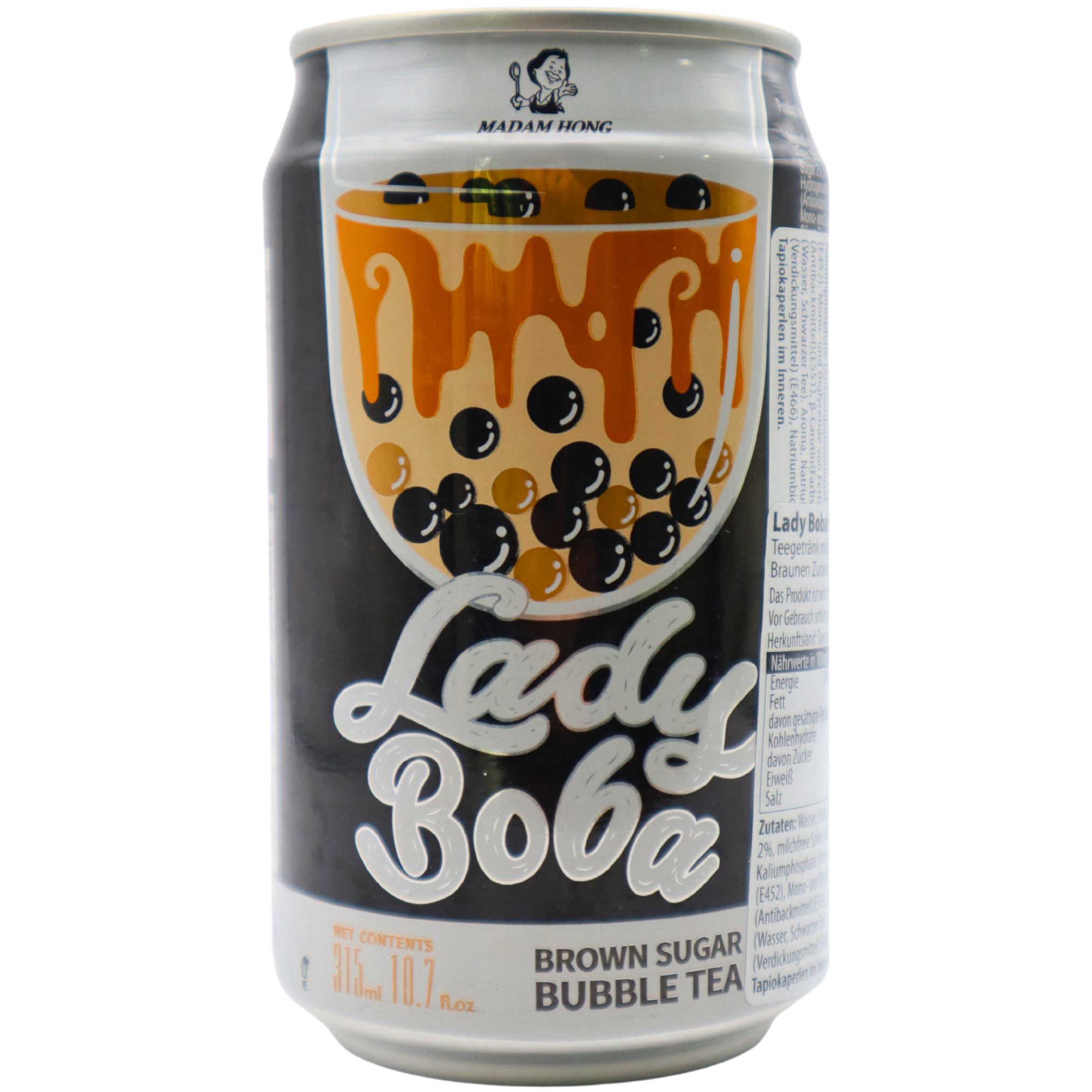 Lady Boba Bubble Milk Tea Brown Sugar mit Tapiokaperlen 315ml