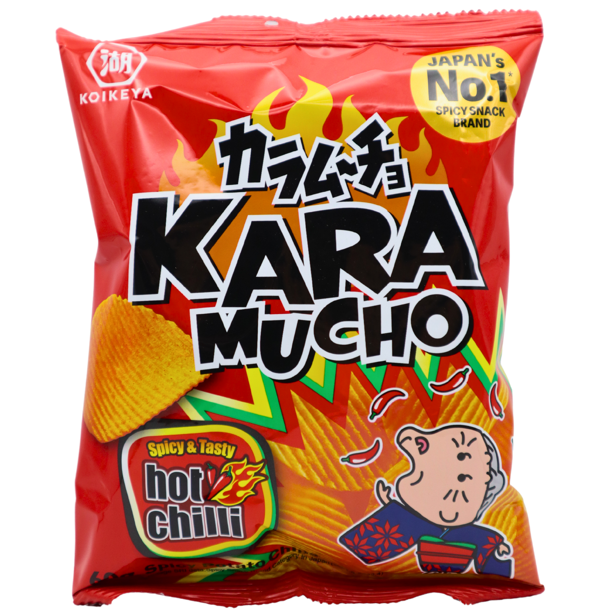 KOIKEYA Karamucho geriffelte Kartoffelchips Hot Chili 60g
