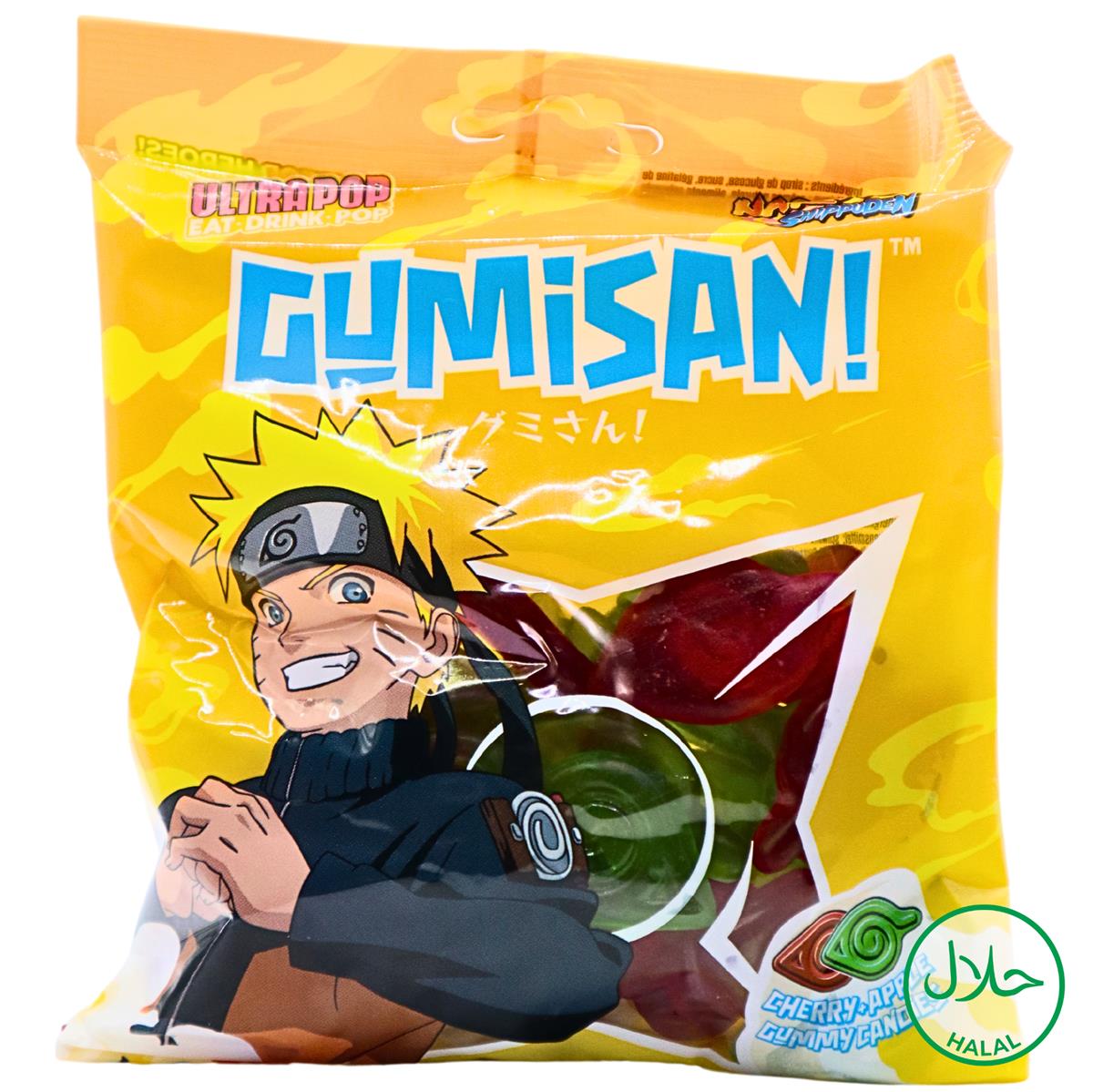 GUMISAN Naruto Fruchtgummi mit Kirsch / Apfel Geschmack 180g