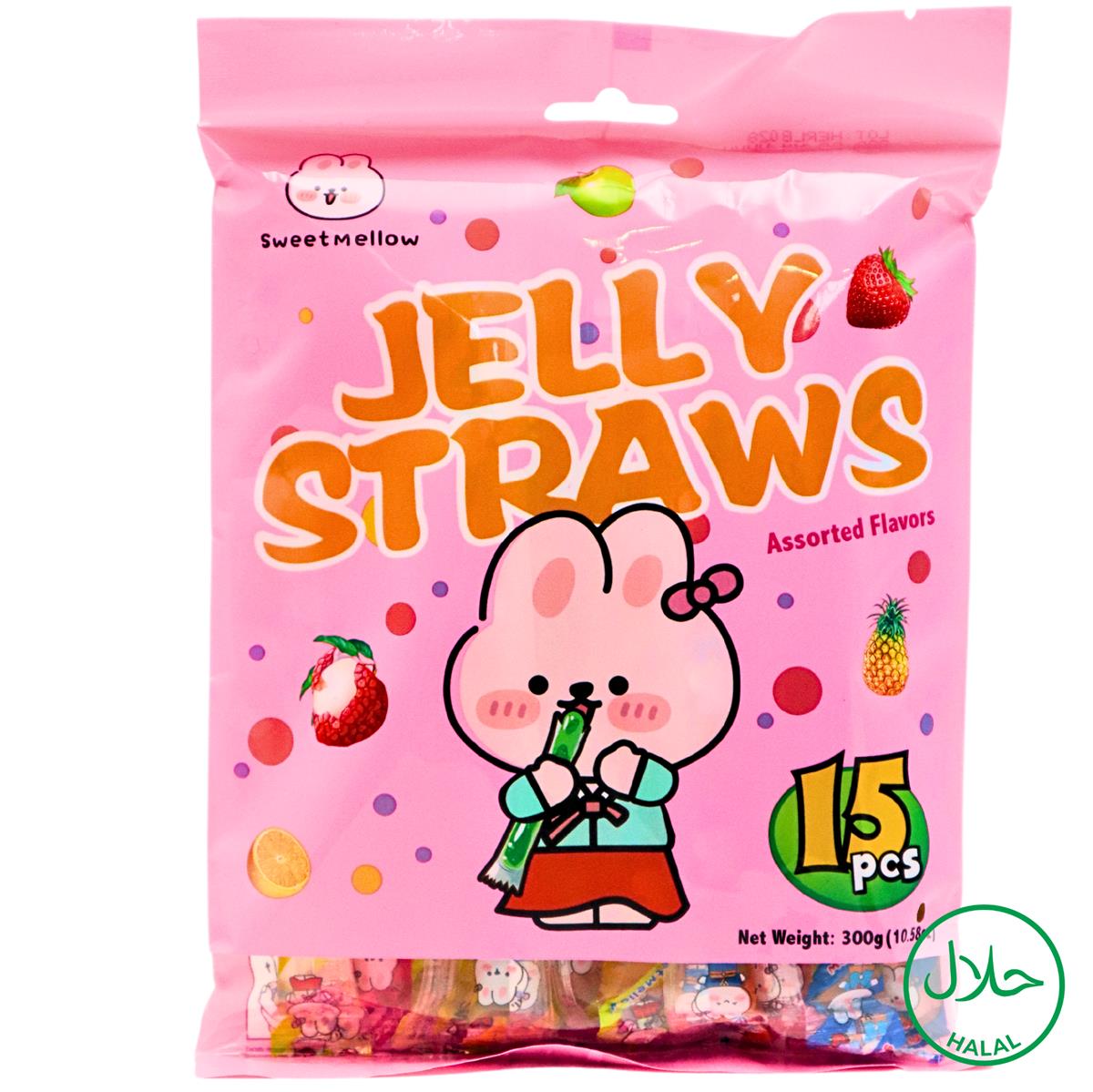 SWEET MELLOW Jelly Straws 5 Sorten 300g