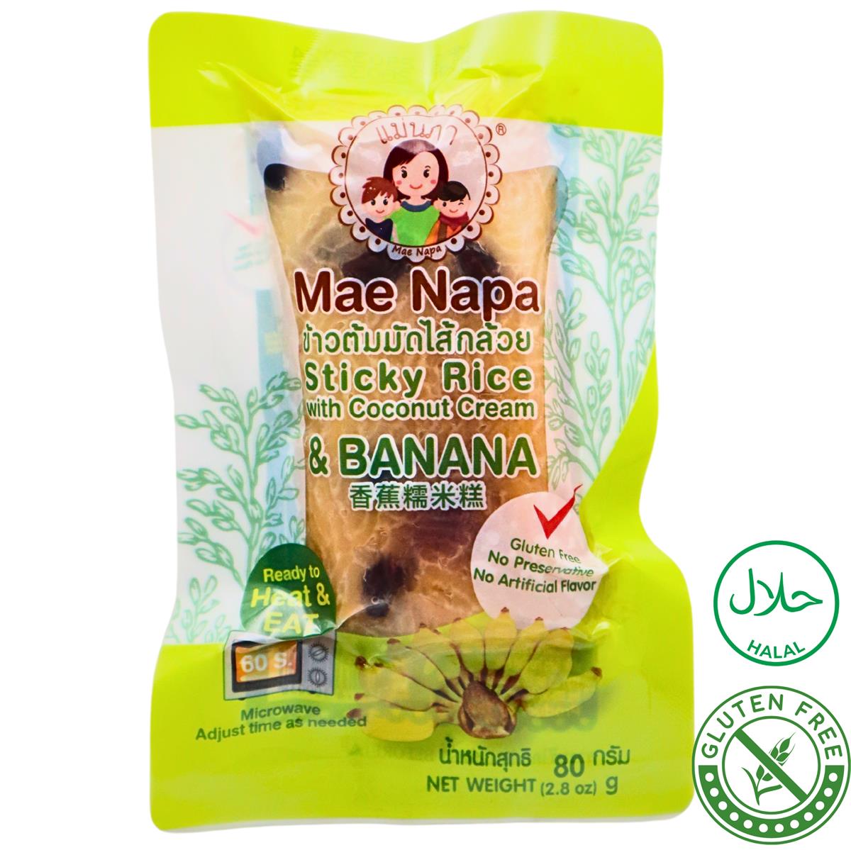 MAE NAPA Gedämpfter Klebreiskuchen mit Kokoscreme und Banane 80g