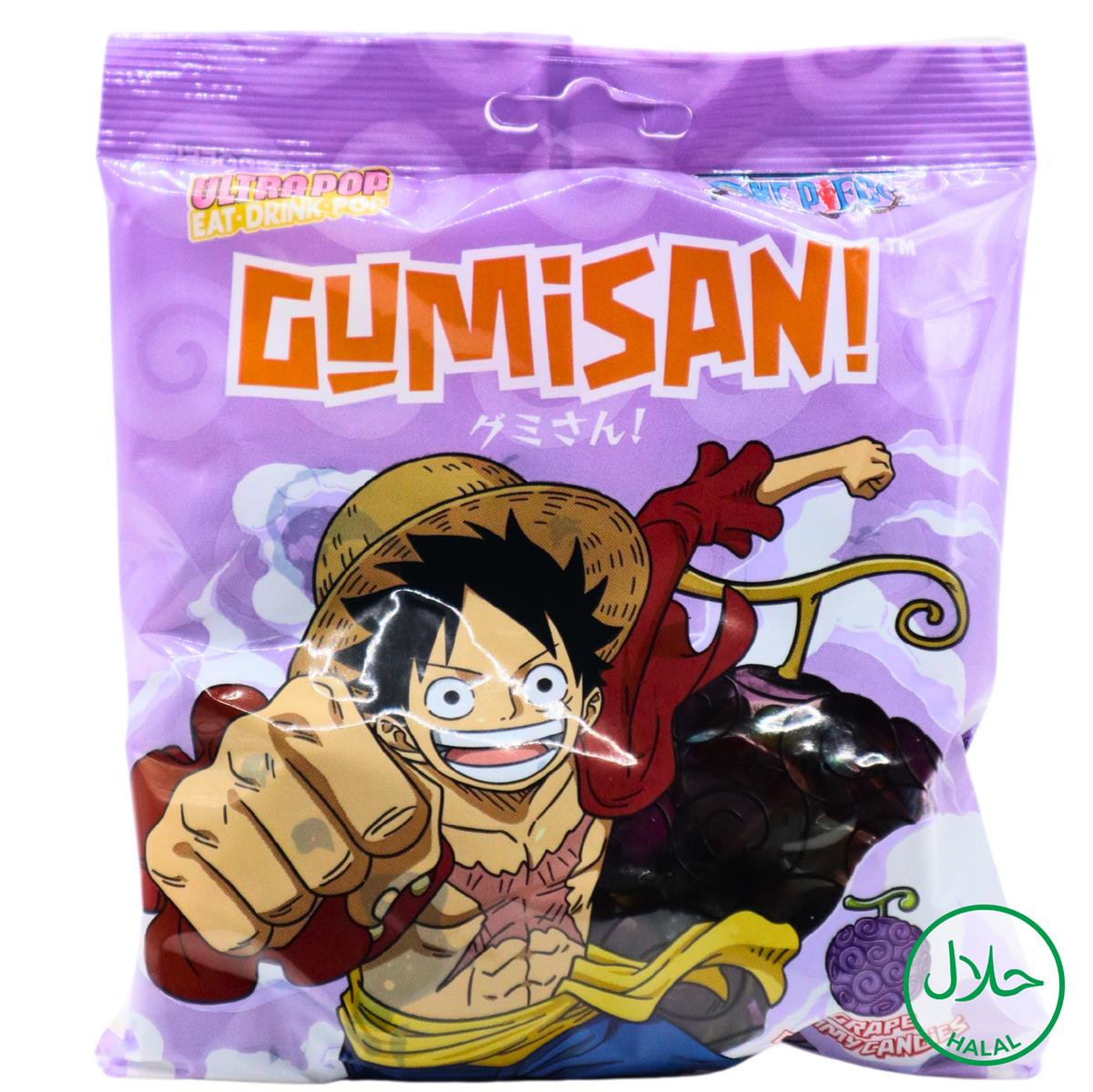 GUMISAN One Piece Luffy Fruchtgummi mit Trauben Geschmack 180g