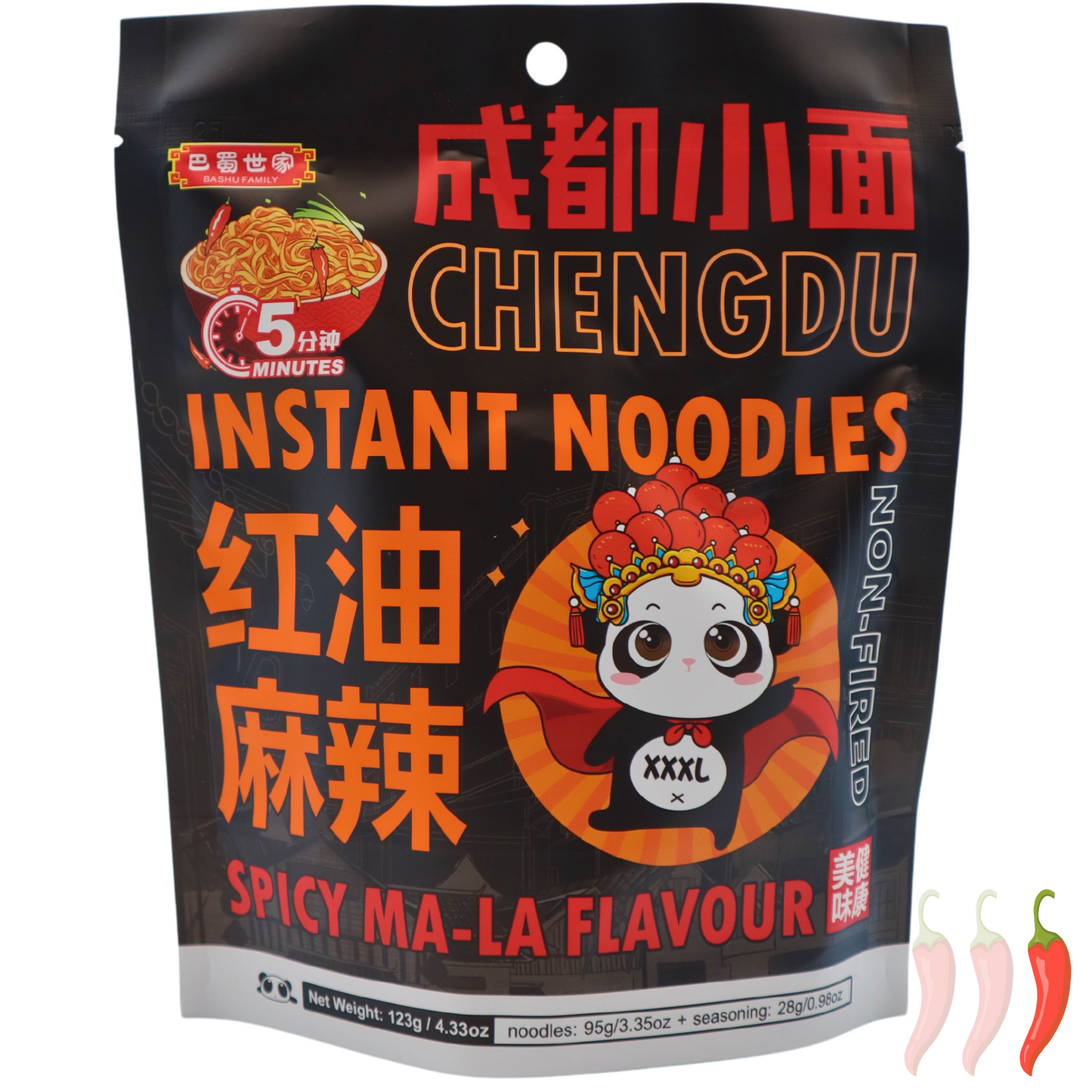 BASHU FAMILY Chengdu Instant Nudeln - Spicy Mala 123g