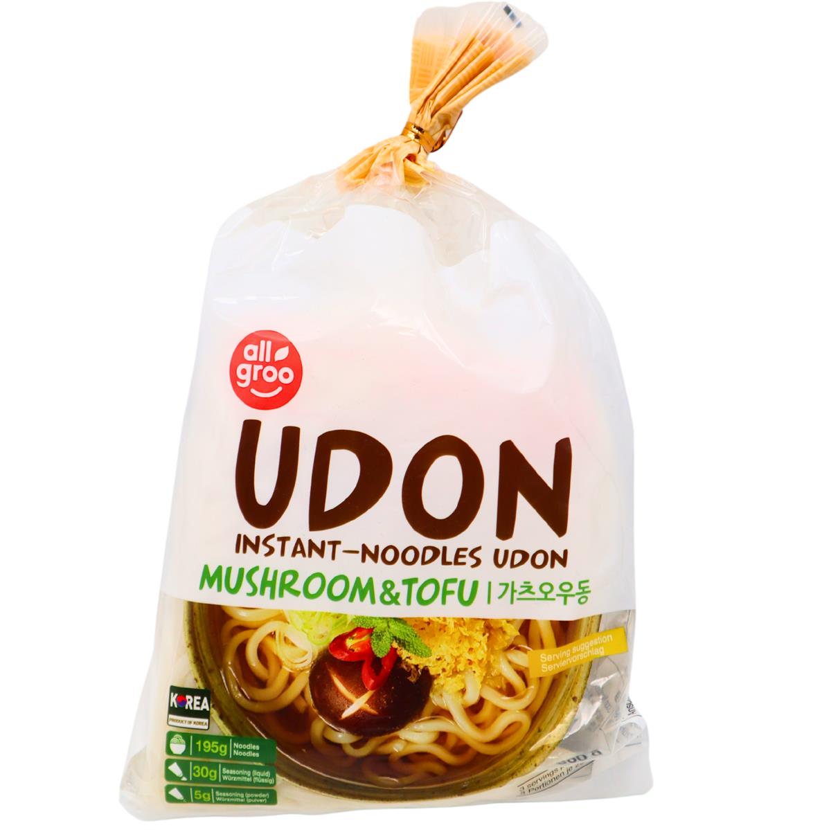 ALLGROO Udon Nudeln Tofu und Pilze 690g