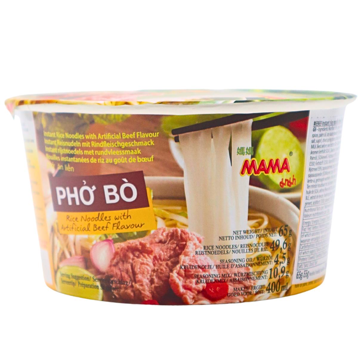 MAMA Instant Cup Reisnudeln Pho Bo Rind 65g