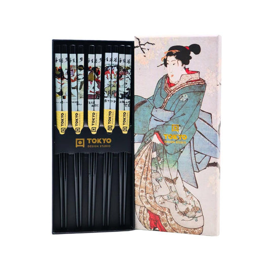 TOKYO DESIGN Essstäbchen Geschenkset Geisha - 5 Paare